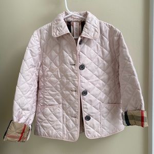 Girls Burberry Pink Quilted Diamond Jacket